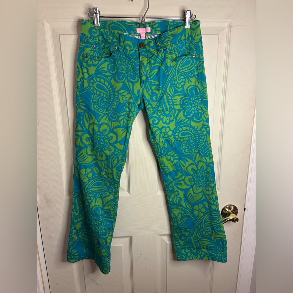 Vintage Lilly Pulitzer Teal and Lime Pants